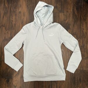 Puma Women’s Small Hoodie Light Blue Basic Logo Athletic